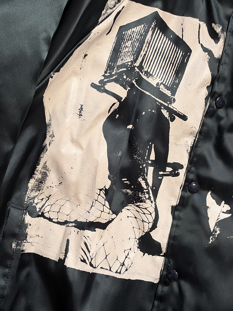 FOMO Collection - Collage Steelworkers Vintage Made in USA Box Head Satin Jacket - 2XL - 11928