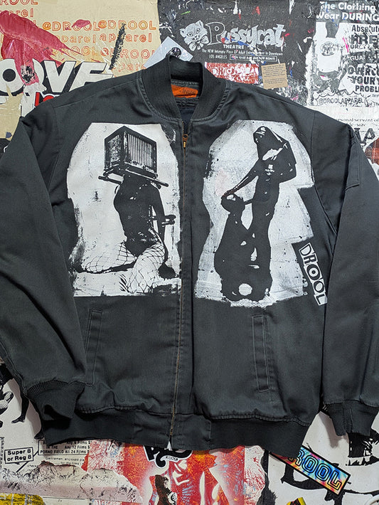 FOMO Collection - DISTRESSED Collage Box Head / Sunday Service Work Wear Jacket - 2XL - 11930