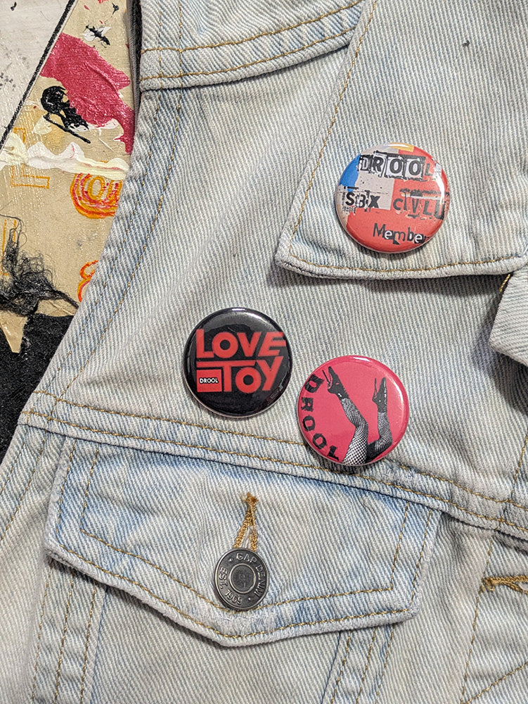 FOMO Collection - Gap Drool buttons, hand studded / Drool Doll lined Denim Vest - M - 11935