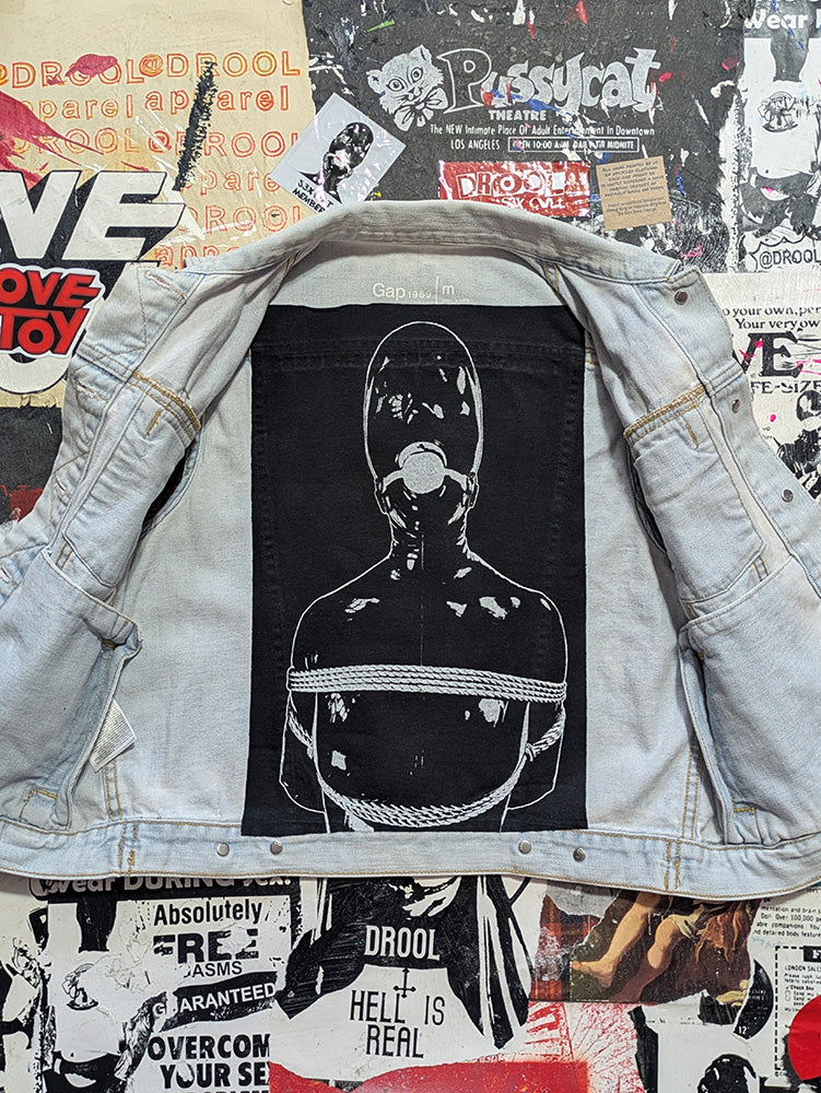 FOMO Collection - Gap Drool buttons, hand studded / Drool Doll lined Denim Vest - M - 11935