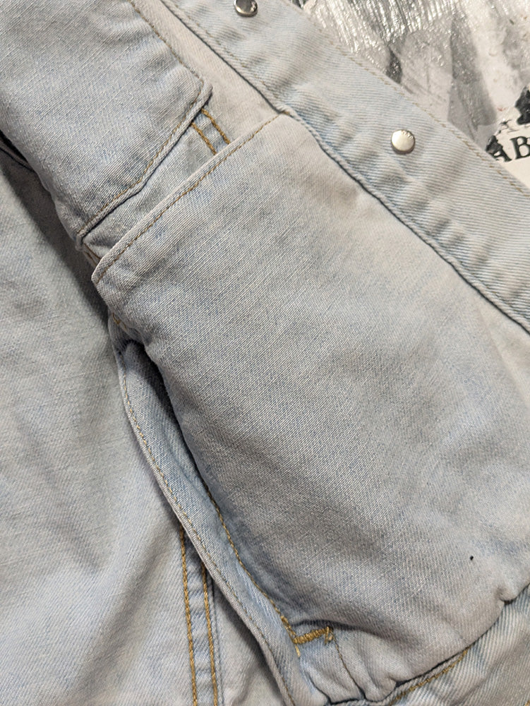 FOMO Collection - Gap Drool buttons, hand studded / Drool Doll lined Denim Vest - M - 11935