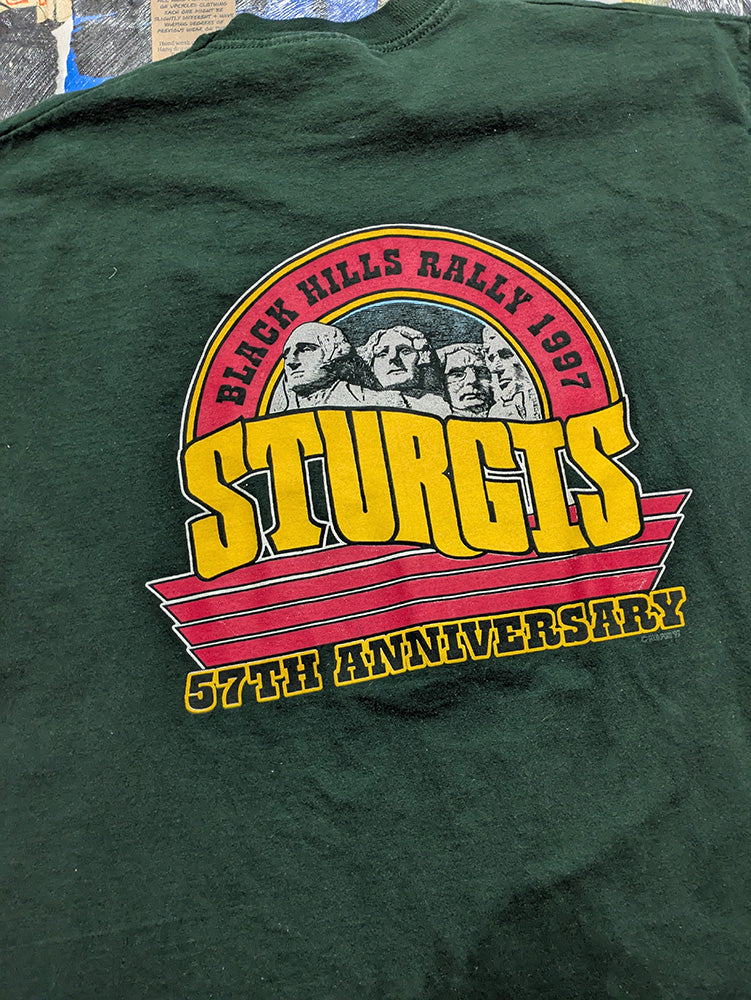 FOMO Collection - DISTRESSED Vintage 1997 Sturgis Glory Box T-Shirt - L - 1203