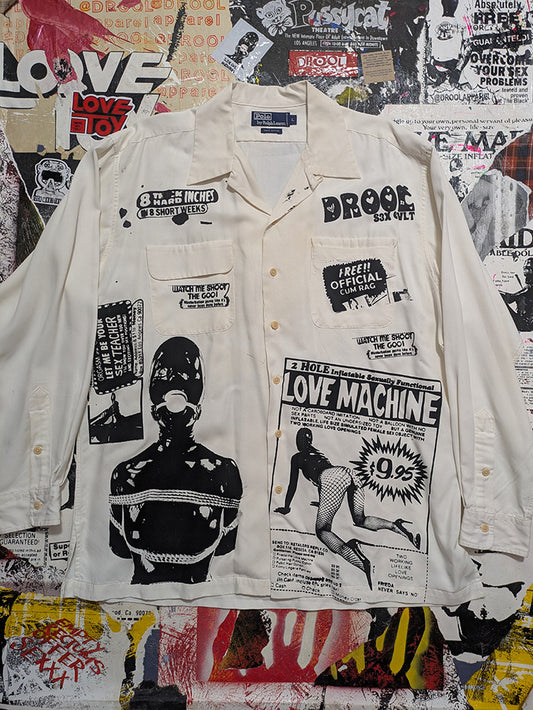 FOMO Collection - Collage Ralph Lauren Love Machine / Manifesto Long Sleeve Button Up - L - 1208