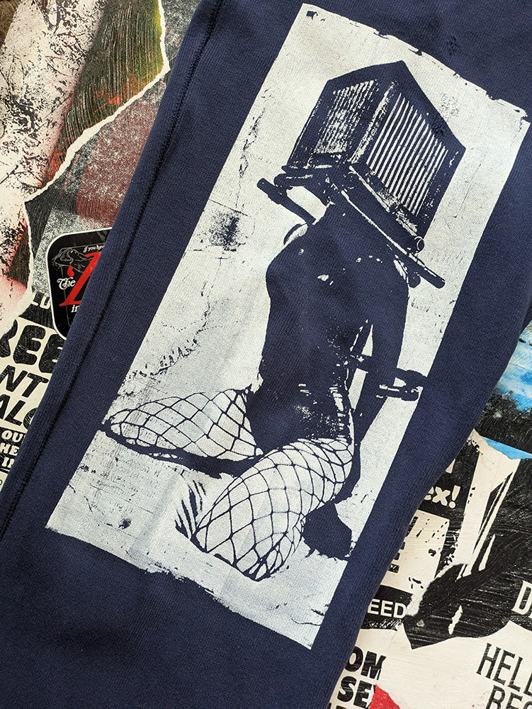 FOMO Collection - DISTRESSED Polo Box Head Sweatpants - L(Length = 40", Inseam = 29", Waist = 38") - 1213