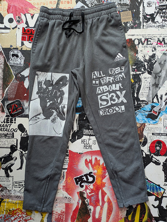 FOMO Collection - A.D.I.D.A.S. Throat Hug Joggers - M(Length = 37", Inseam = 27", Waist = 30") - 12112