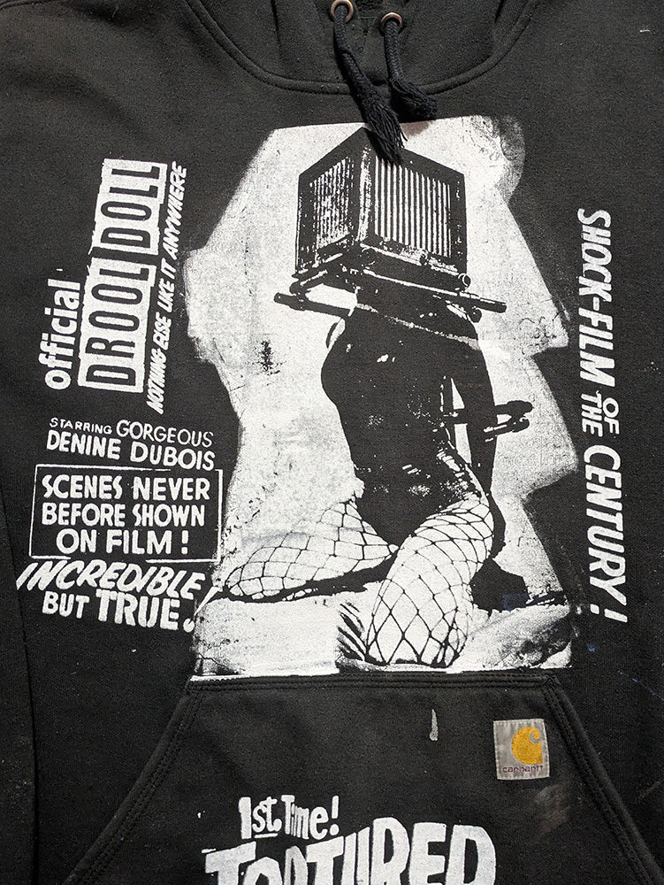 FOMO Collection - DISTRESSED Collage Carhartt Box Head / Tortured Females Hoodie - XL - 12225