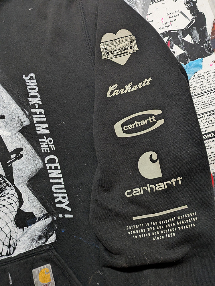 FOMO Collection - DISTRESSED Collage Carhartt Box Head / Tortured Females Hoodie - XL - 12225