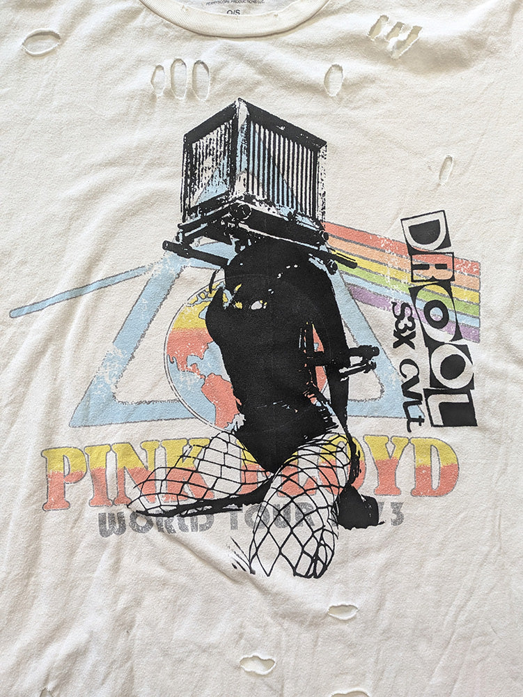 FOMO Collection - DISTRESSED Pink Floyd Box Head T-Shirt - 2XL(OS) - 1231