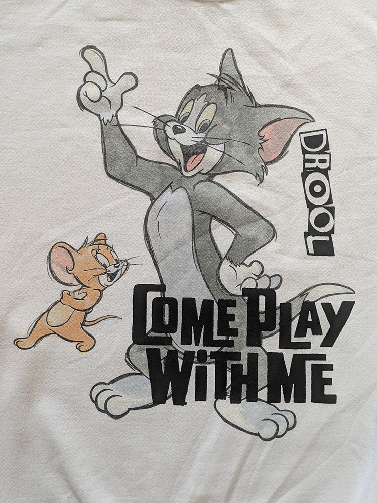 FOMO Collection - DISTRESSED Tom & Jerry Come Play With Me Crewneck - L - 1235