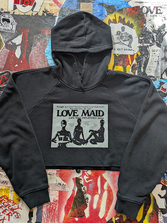 FOMO Collection - Love Maid Raw Cut Crop Top Hoodie - 2XL - 12323