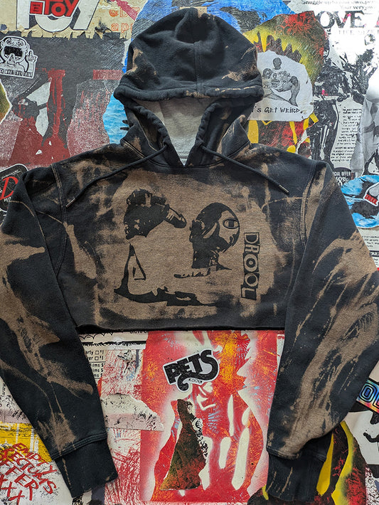 FOMO Collection - Champion Hungry Raw Cut Crop Top Hoodie - S - 12329