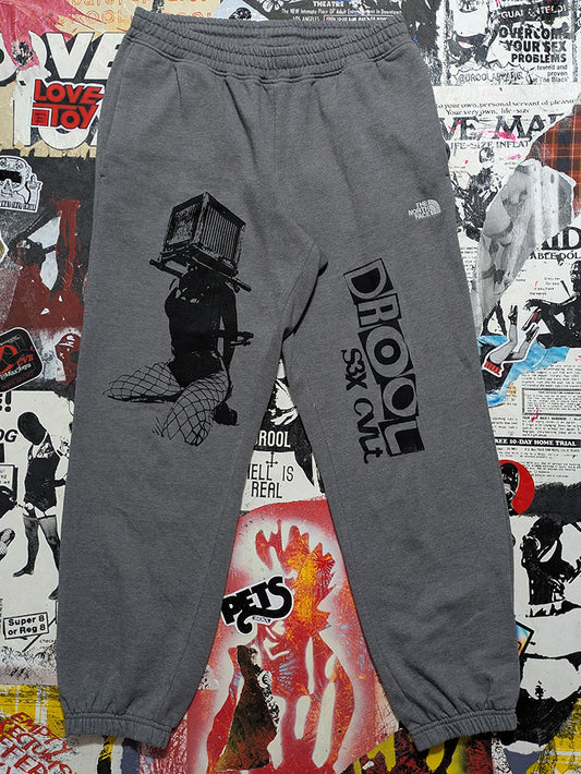 FOMO Collection - North Face Box Head Joggers - M(Waist =32", Inseam = 27", Length = 37") - 12414