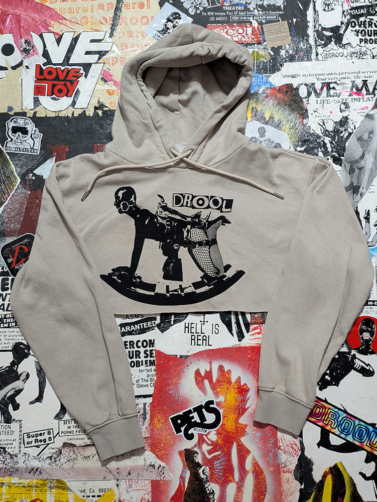 FOMO Collection - Rubber Pony Raw Cut Crop Top Hoodie - S - 12425