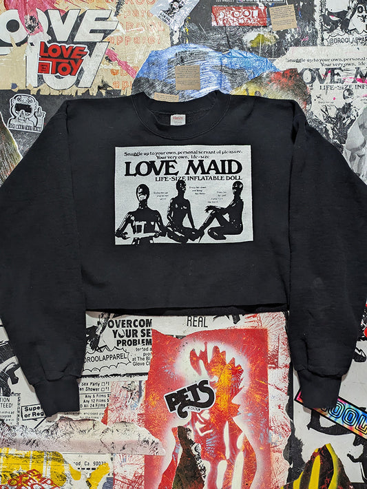 FOMO Collection - Love Maid Raw Cut Crop Top Crewneck - M - 12426
