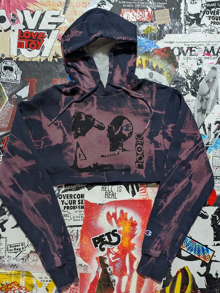 FOMO Collection - Champion Hungry Raw Cut Crop Top Hoodie - S - 12429