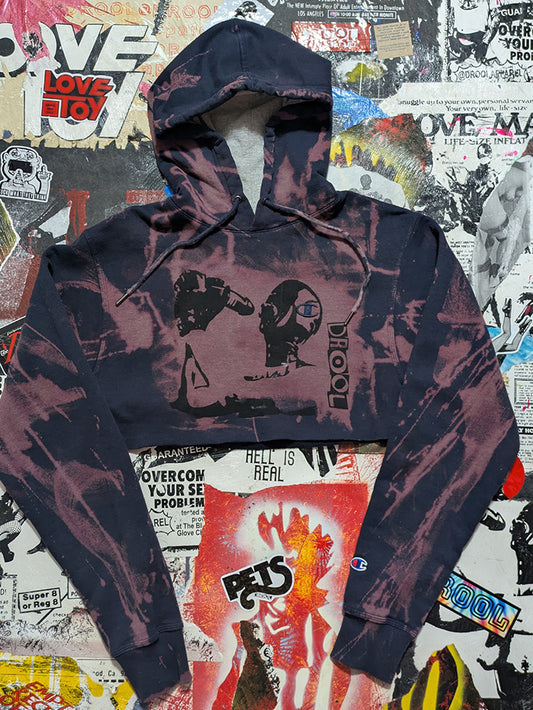 FOMO Collection - Champion Hungry Raw Cut Crop Top Hoodie - S - 12429