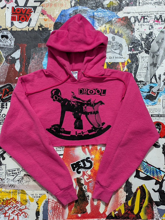 FOMO Collection - Rubber Pony Raw Cut Crop Top Hoodie - S - 12520