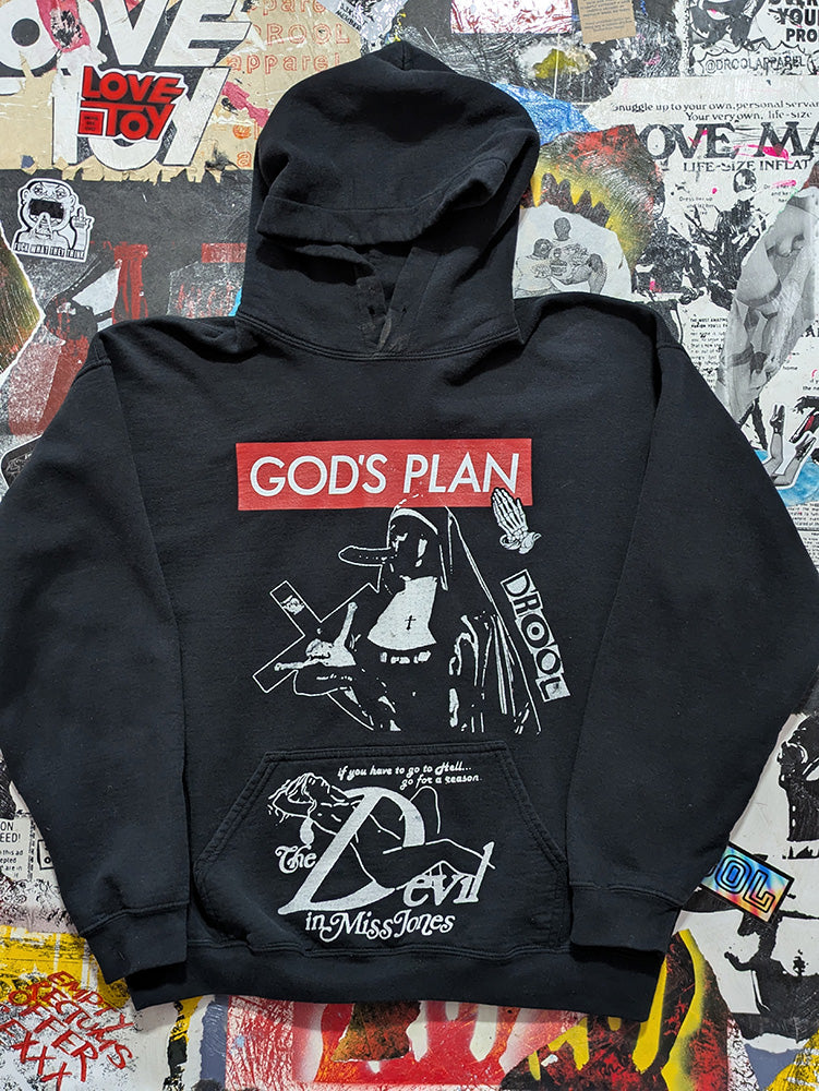 FOMO Collection - Collage God's Plan Magdalene / Devil In Miss Jones Hoodie - L - 12530