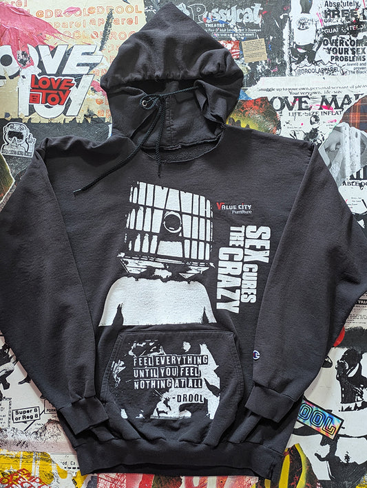 FOMO Collection - Collage Champion Value City Glory Box / S3x Cures The Crazy Raw Cut Hoodie - 2XL - 1267