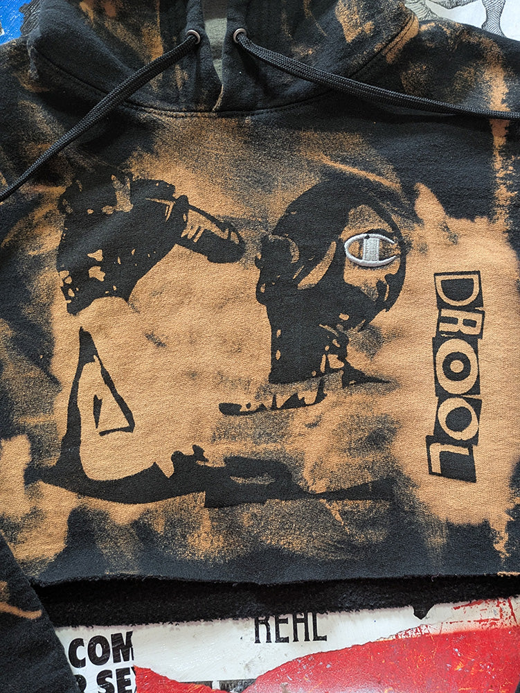 FOMO Collection - Champion Hungry Raw Cut Crop Top Hoodie - S - 12619