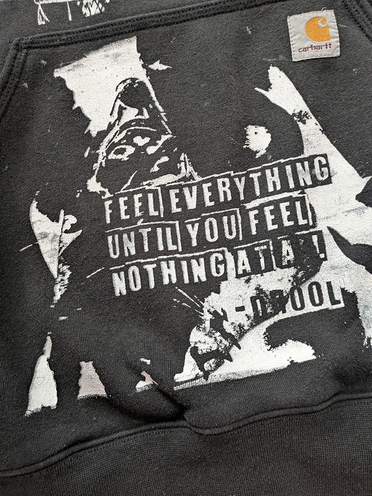 FOMO Collection - DISTRESSED Carhartt Collage Manifesto / Feel Everything Hoodie - M - 12719