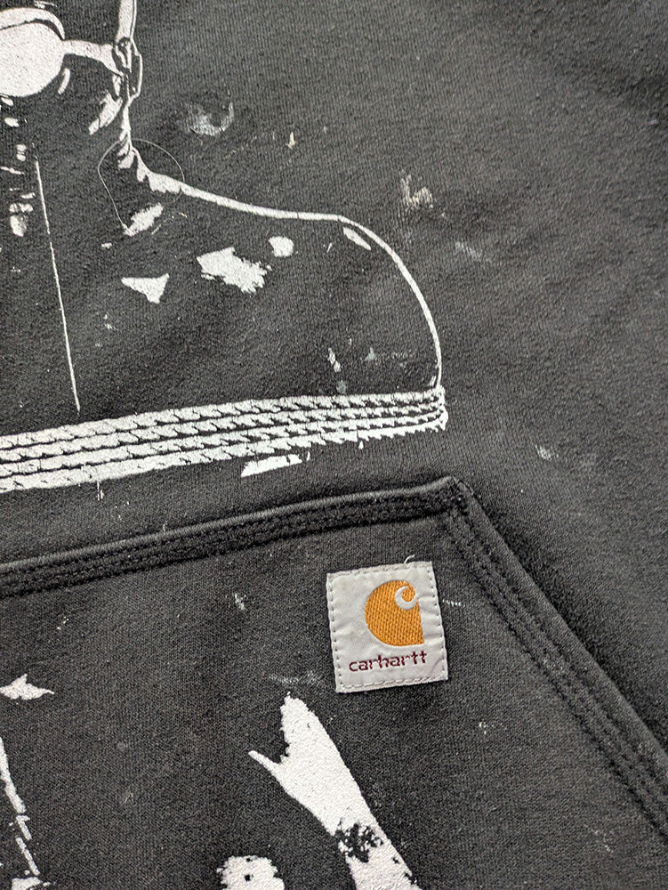FOMO Collection - DISTRESSED Carhartt Collage Manifesto / Feel Everything Hoodie - M - 12719
