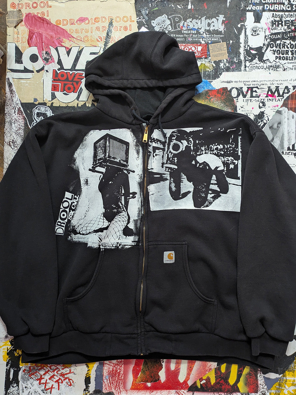 FOMO Collection - Collage Carhartt Box Head / Rubber Pup Heavyweight Zip Up Hoodie Jacket -5X - 12721
