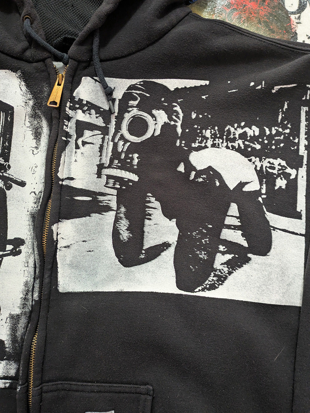 FOMO Collection - Collage Carhartt Box Head / Rubber Pup Heavyweight Zip Up Hoodie Jacket -5X - 12721