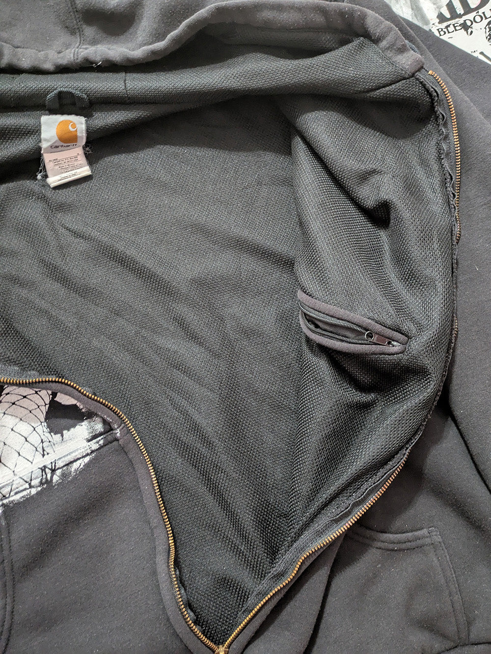 FOMO Collection - Collage Carhartt Box Head / Rubber Pup Heavyweight Zip Up Hoodie Jacket -5X - 12721