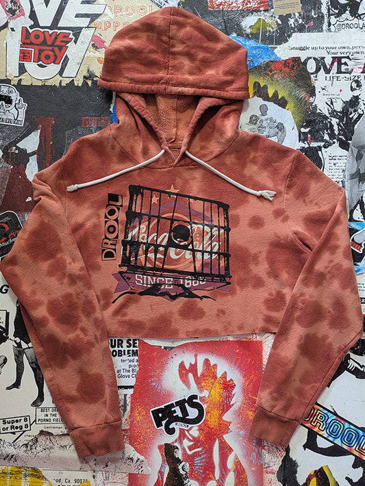 FOMO Collection - Coca-Cola Glory Box Raw Cut Crop Top Hoodie - L - 12824