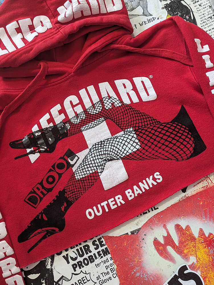 FOMO Collection - Lifeguard Legs Raw Cut Crop Top Hoodie - S - 12825
