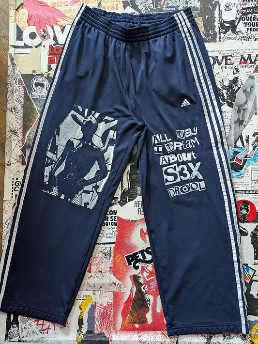 FOMO Collection - A.D.I.D.A.S. Graffiti Doll Sweatpants - L(Waist = 32", Inseam = 27", Length = 40") - 1294