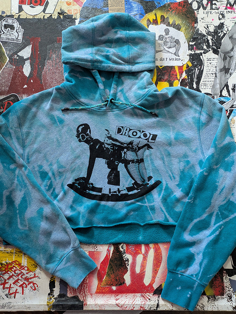 FOMO Collection - Rubber Pony Raw Cut Crop Top Hoodie - 2XL - 1299