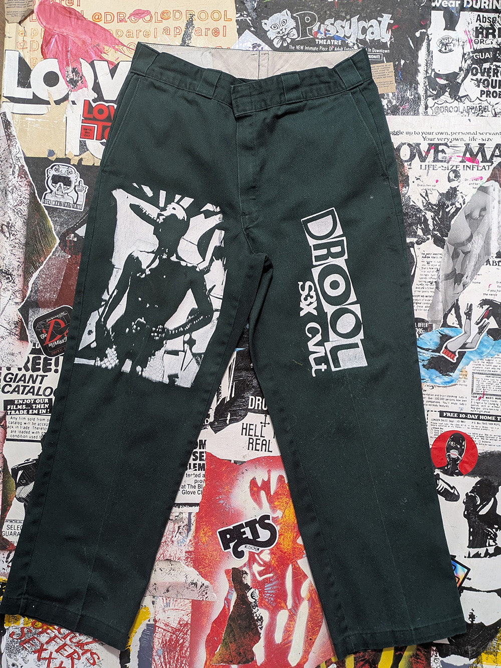 FOMO Collection - DISTRESSED Dickies Graffiti Doll Pants  - M(Waist = 32", Length = 38", Inseam = 26") - 13013