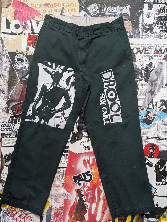 FOMO Collection - DISTRESSED Dickies Graffiti Doll Pants  - M(Waist = 32", Length = 38", Inseam = 26") - 13013