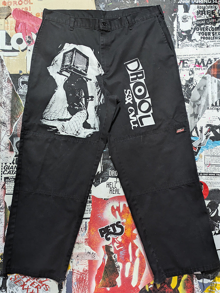 FOMO Collection - DISTRESSED Dickies Box Head Pants  - XL(Waist = 38", Length = 40", Inseam = 28") - 13014