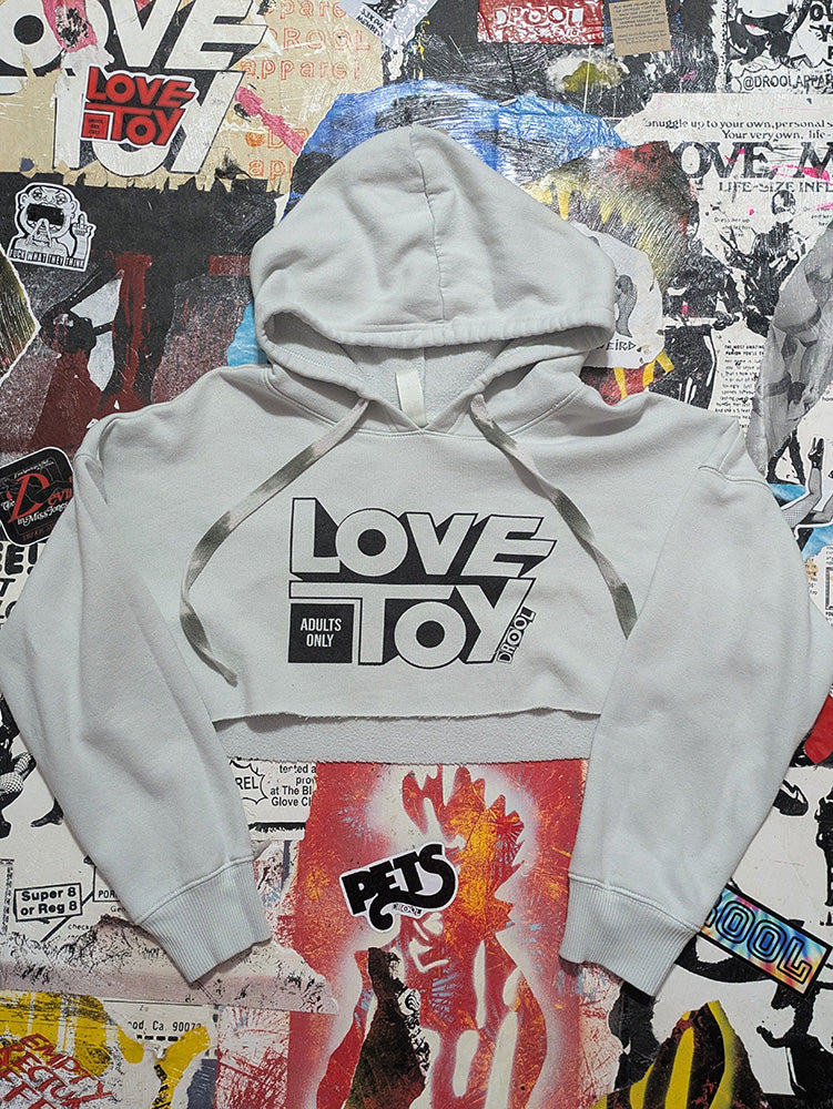 FOMO Collection - Love Toy Raw Cut Crop Top Hoodie  - L - 13038