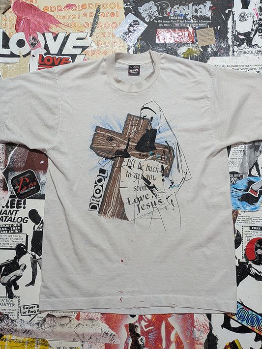 FOMO Collection - DISTRESSED Vintage Made In USA Love Jesus Magdalene  - L - 13040