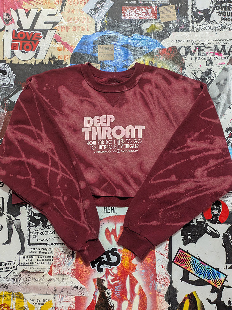 FOMO Collection - Deep Throat Raw Cut Crop Top Crewneck  - L - 13120