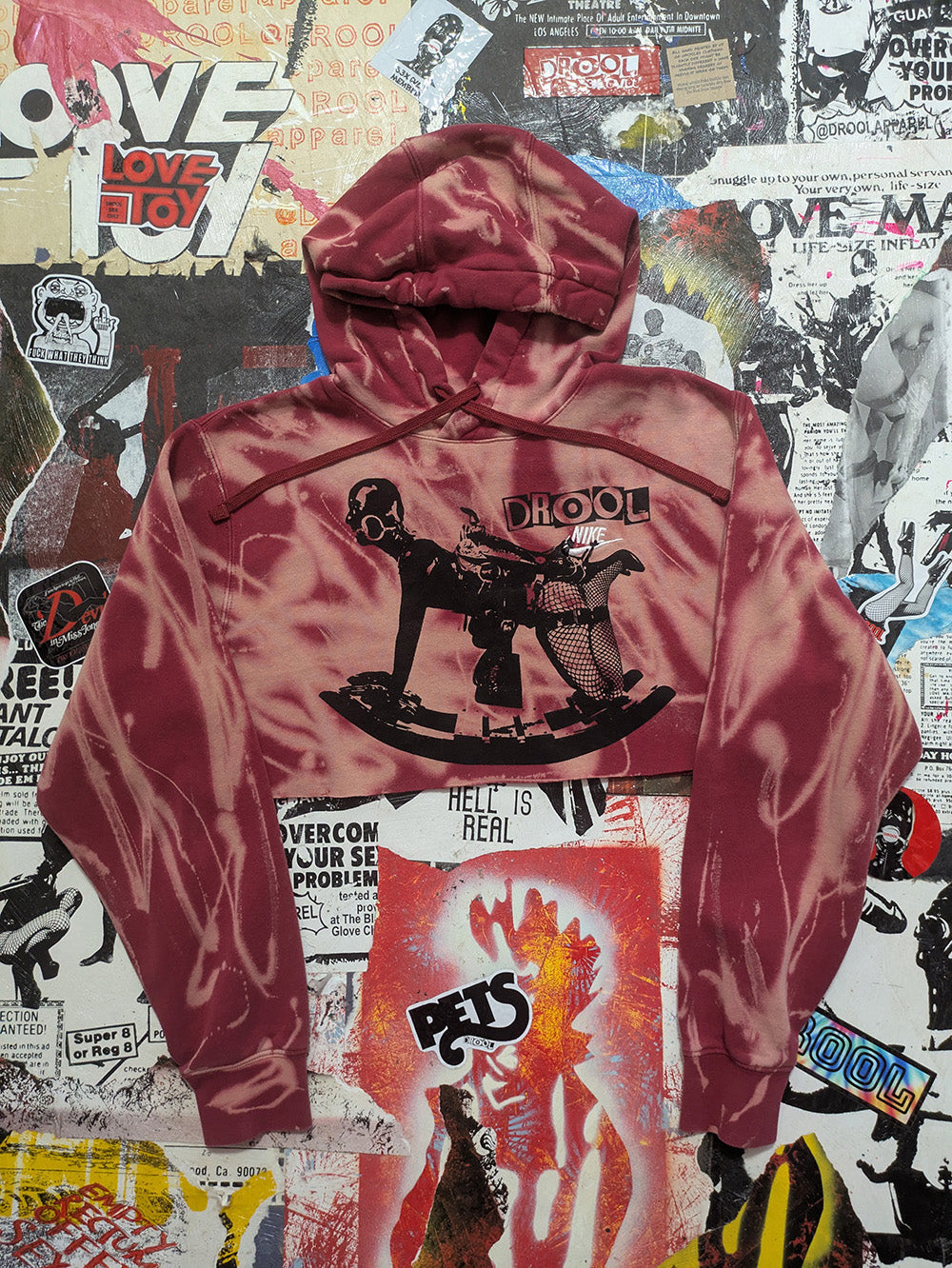 FOMO Collection - Nike Rubber Pony Raw Cut Crop Top Hoodie  - S - 13127