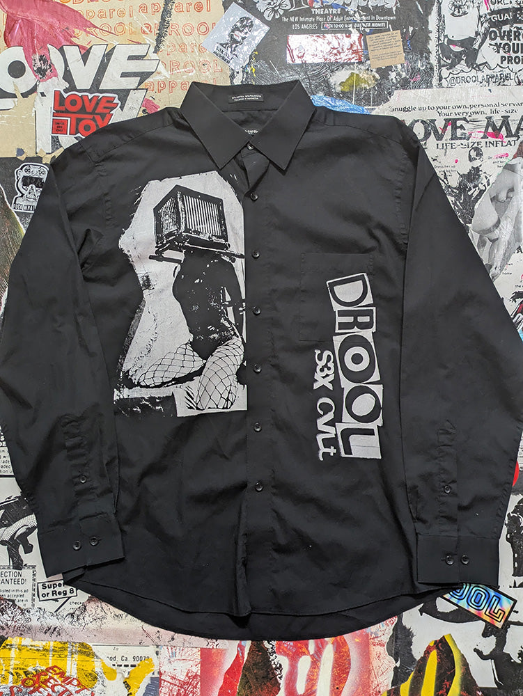 FOMO Collection - Box Head Long Sleeve Button Up Shirt  - L - 13132
