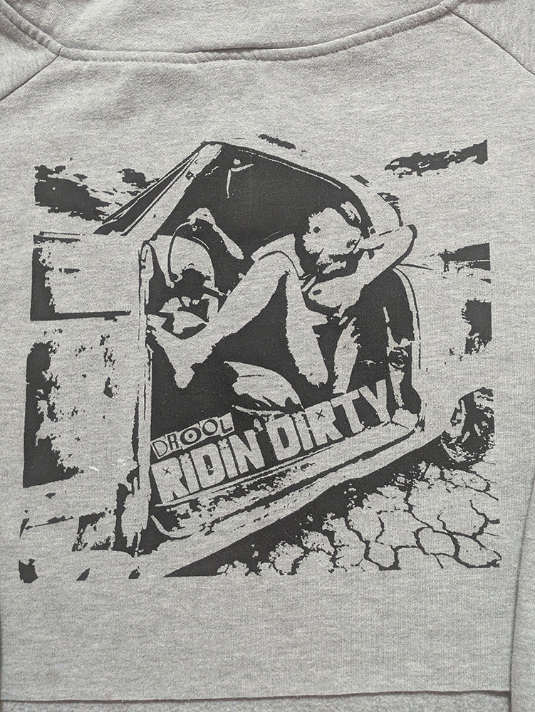 FOMO Collection - Ridin Dirty Raw Cut Crop Top Hoodie  - XL - 13229
