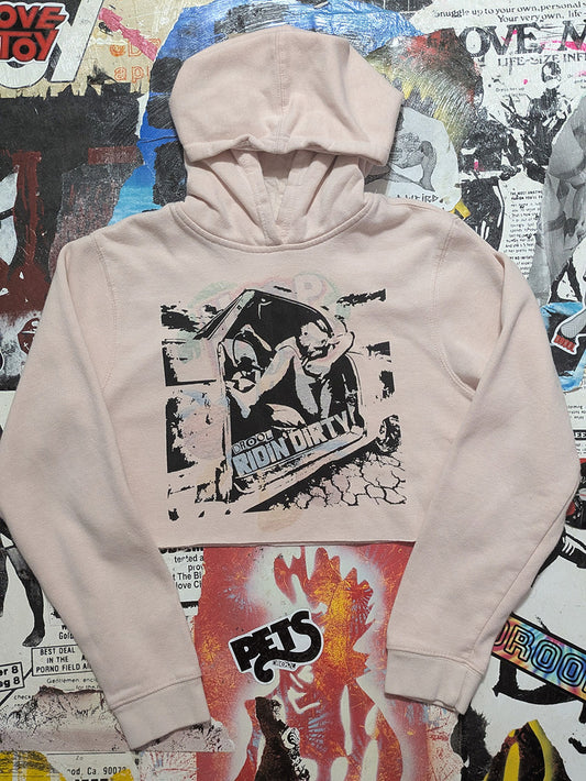 FOMO Collection - Ridin Dirty Raw Cut Crop Top Hoodie  - S - 13233