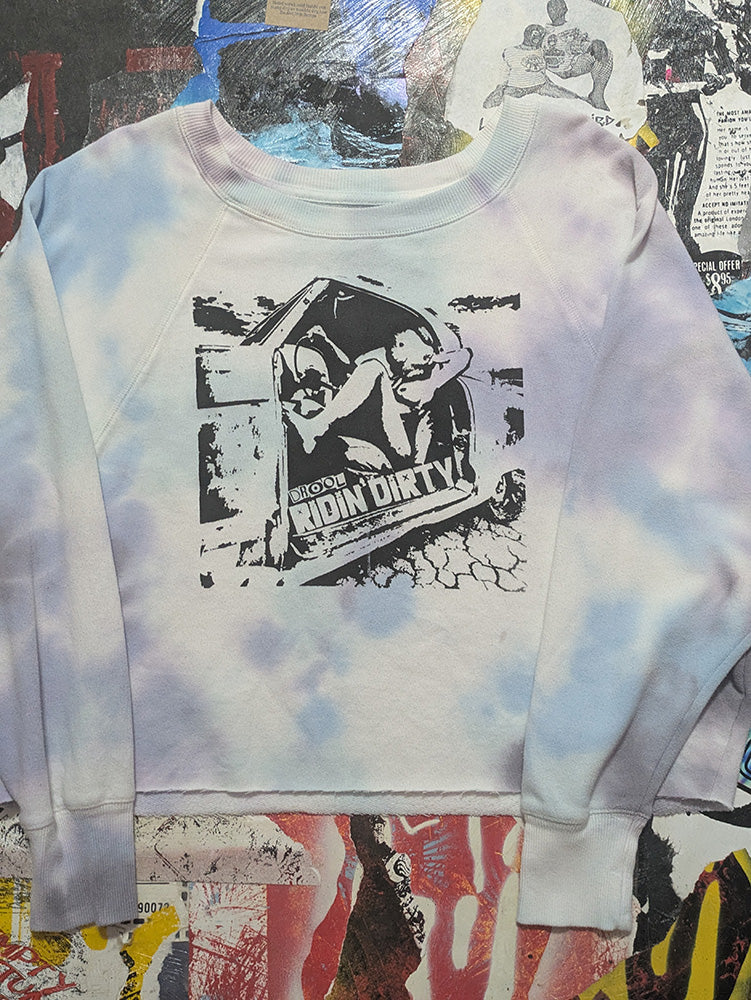 FOMO Collection - Ridin Dirty Raw Cut Crop Top Crewneck  - M - 13235