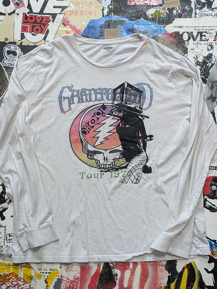 FOMO Collection - DISTRESSED Grateful Dead Box Head Long Sleeve T-Shirt  - 2XL - 13314