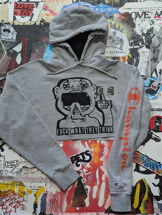 FOMO Collection - Champion FWTT Raw Cut Crop Top Hoodie - M - 13332