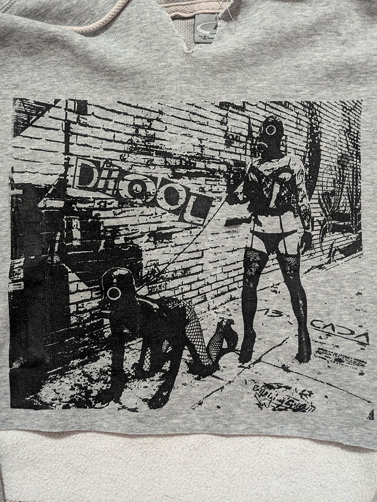 FOMO Collection - DISTRESSED Walk Your Dog Raw Cut Crop Top Hoodie  - 2XL - 13418