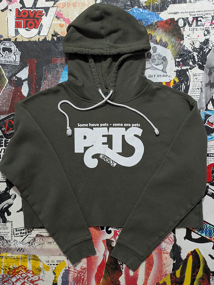 FOMO Collection - Pets Raw Cut Crop Top Hoodie  - L - 13427