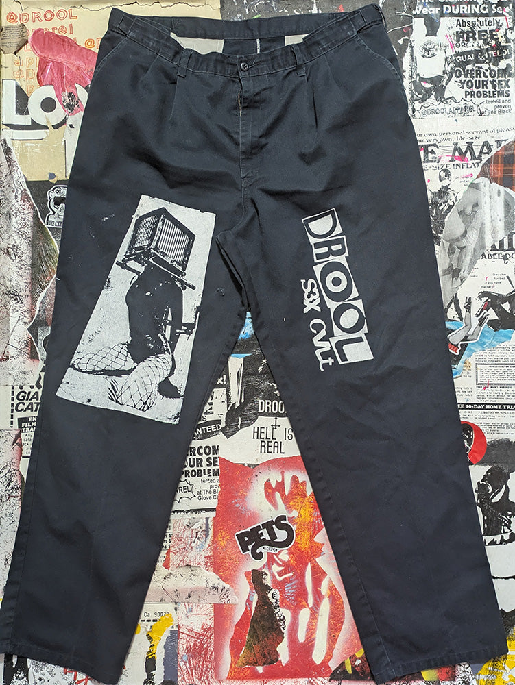 FOMO Collection - DISTRESSED Dickies Box Head Pants  - XL(Waist = 40", Inseam = 31", Length = 43:) - 13519