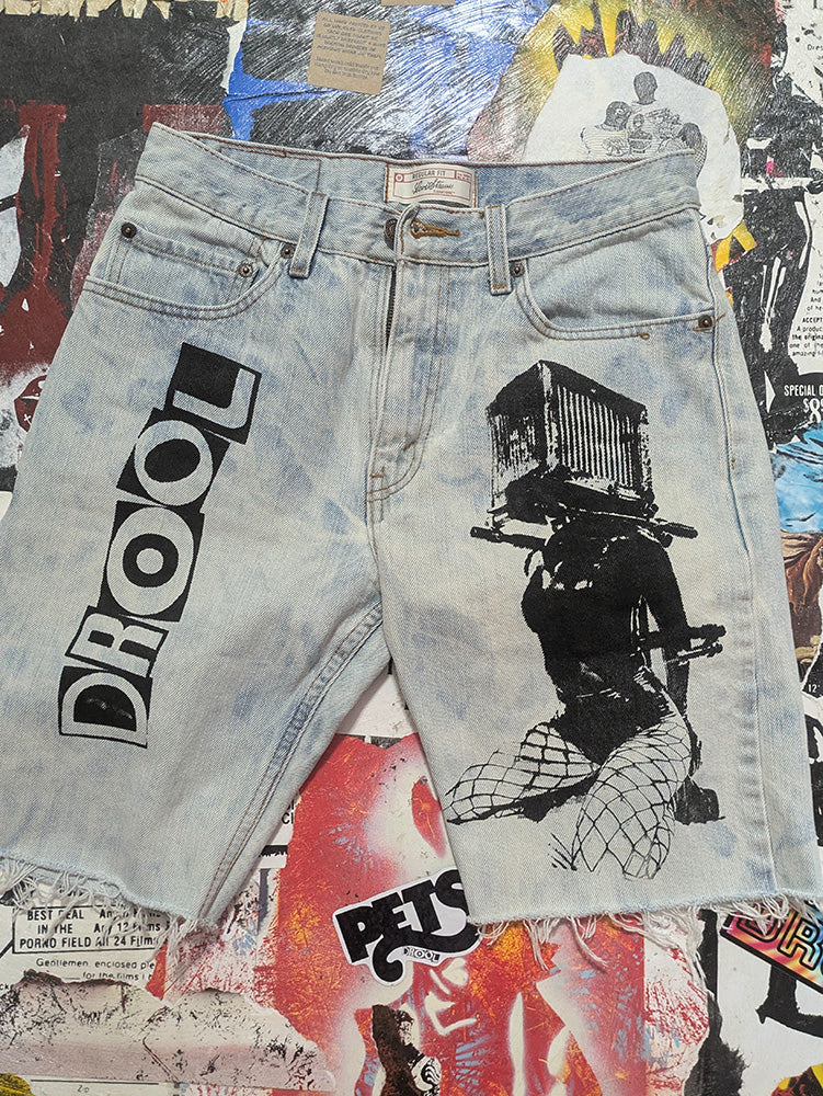 FOMO Collection - Levi Signature Box Head Raw Cut Jorts - S(Waist = 30", Inseam = 10", Length = 19.5") - 13535